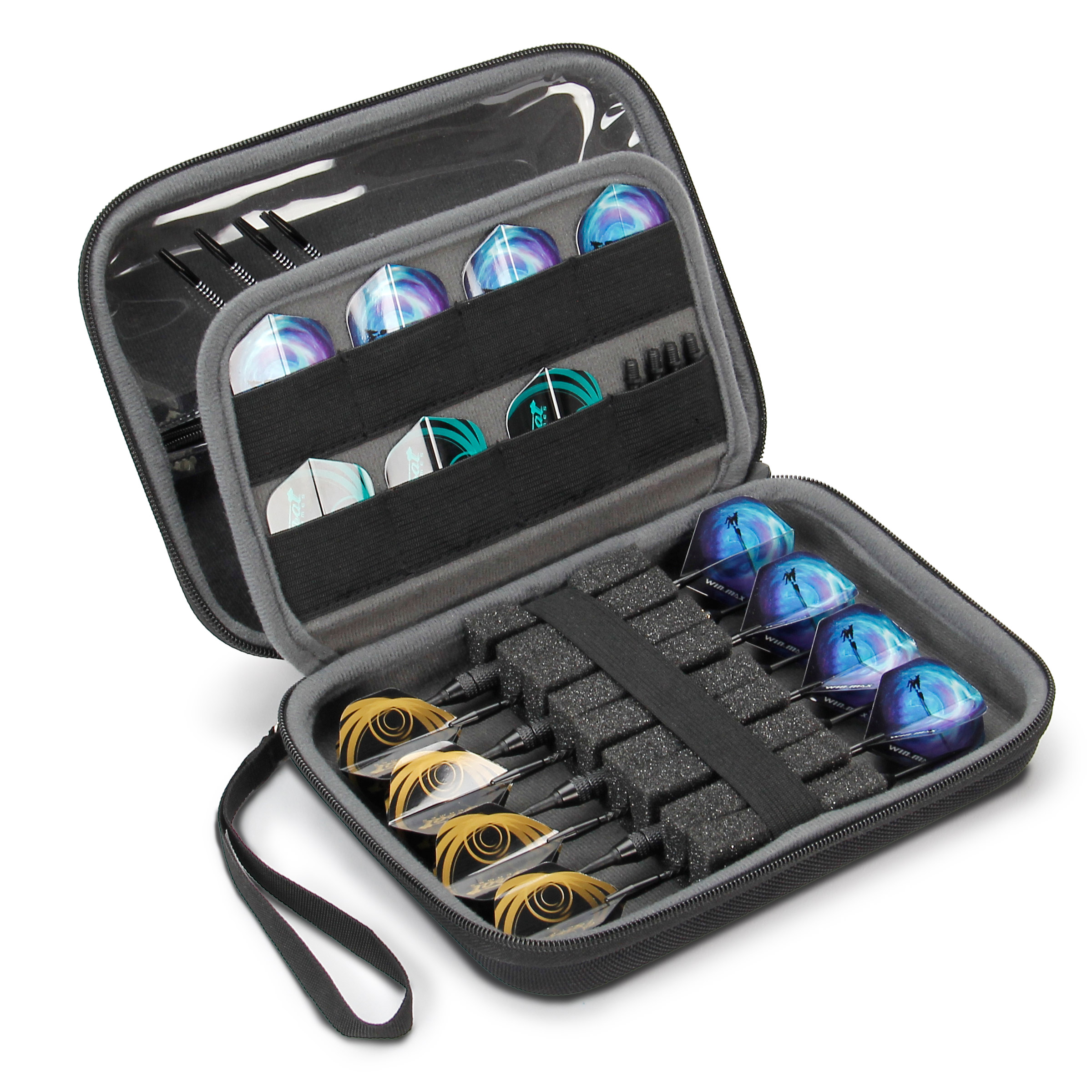 2 × Dart Box Flights Shafts Tips Storage Case Plastic Darts Accessory Holder