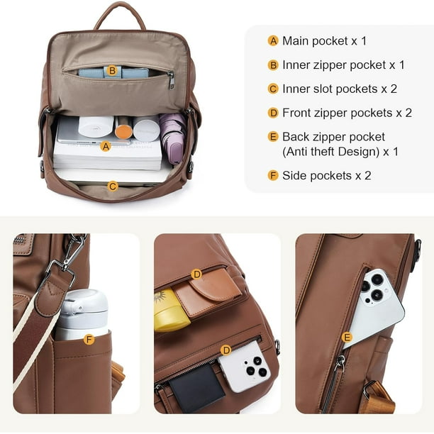 Womens Backpack Purse Vegan Leather Large Travel Backpack 
