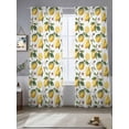 thumbnail image 4 of Sheer Curtain Panels Floral Lemon Yellow Rod Pocket Voile Window Curtains Summer Fruit Window Treatments Ligh Filtering Privacy Curtain Drapes for Bedroom Living Room 2 Panel Set 96 Inch Length,, 4 of 9