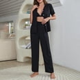 thumbnail image 5 of Pajamas Women's Long Sleeve Pj Set Soft 2 Piece Loungewear Sleepwear with Jogger Pants XS-3XL,Black,S, 5 of 9