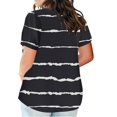 thumbnail image 3 of NTACZA Plus Size Top for Women V-Neck Striped Short Sleeve Black Pullover T-Shirts Layering Tops for Women, 3 of 5