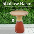 thumbnail image 6 of Sunnydaze Duo-Tone Freestanding Ceramic Outdoor Bird Bath, UV-Resistant Lemon Cognac Finish, 6 of 11