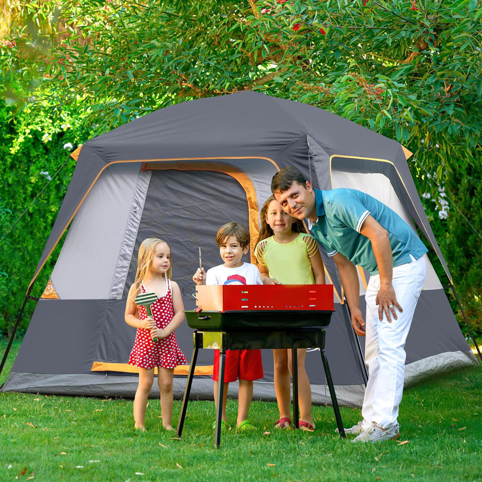 2/4/6/8 Person Tent  Portable Cabin Camping 4-person Easy Set Up Waterproof With Top Rainfly For Outdoor Camping/hiking