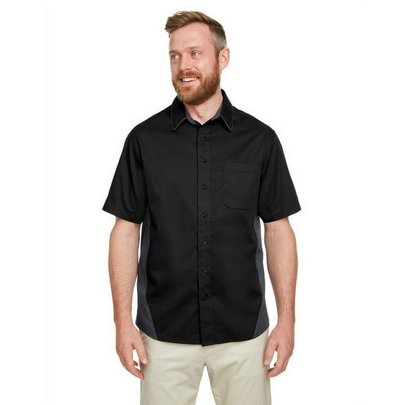 Men's Flash IL Colorblock Short Sleeve Shirt BLACK/ DK CHARCL 2XL