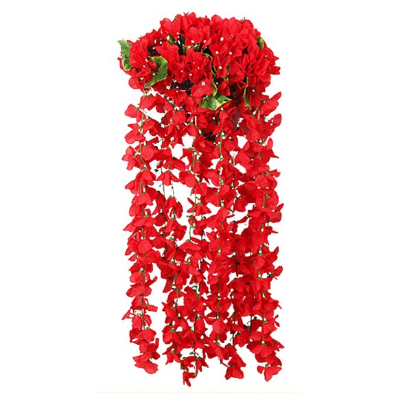 witspace Artificial Hanging Flowers for Outdoor, Violet Ivy Fake Hanging Plant & Flowers for Home Wedding Garden Yard Hanging Baskets Wisteria Garland Orchid Bunch Decoration