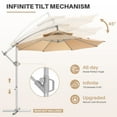 thumbnail image 2 of Bigleap 2 Tiers 10ft Offset Umbrella Cantilever Patio Hanging Umbrella Outdoor Market Umbrella,Beige, 2 of 9