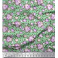 thumbnail image 1 of Soimoi Cotton Duck Fabric Leaves & Rose Floral Printed Fabric 1 Yard 42 Inch Wide, 1 of 3