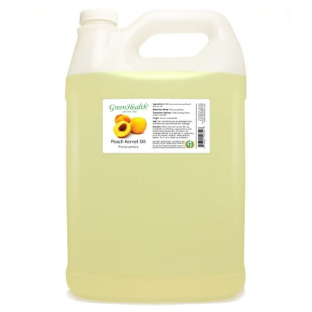 Peach Kernel Carrier Oil - 1 Gallon - Clear Plastic Jug w/ Cap - GreenHealth