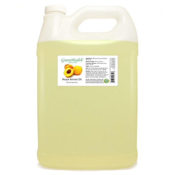 Peach Kernel Carrier Oil - 1 Gallon - Clear Plastic Jug w/ Cap - GreenHealth