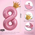 thumbnail image 2 of czcpp-40 Inch Pink Number 8 & Mini Crown Balloon for Birthday Party Decorations, 8th Birthday Party Balloons Decorations Pink Theme Party Decorations Supplies, 2 of 4