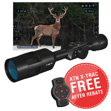 ATN X-Sight 4K Buckhunter Smart Daytime Rifle Scope 5-20x - Ultra HD 4K technology with Full HD Video, 18+h Battery, Ballistic Calculator, Rangefinder, WiFi, E-Compass, Barometer, IOS & Android (Best Wifi Finder App 2019)