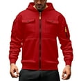 thumbnail image 1 of LUOGENLI Chandails à Capuche pour Hommes Graphique TG Classique Mode Chandail à Capuche avec Poche avant Style Cardigan Léger pour Tenue Décontractée Chandails à Capuche et Chandails pour Hommes Rouge2 Taille TG, 1 of 4