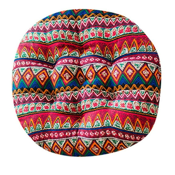 Round Pillow Floor Pillow Japanese Futon Chair Pad Tatami Floor Cushion Cushion for Living Room Balcony Outdoor Children's Play Area (Small Waves, 15.7")
