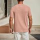 thumbnail image 3 of Pullover de Manga Corta para Hombres de Moda Casual Color Sólido V-Cuello Top Blusas, Poliéster Verano, 3 of 6