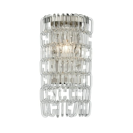 

Glass Ribbon 1-Light Wall Sconce in Polshed Nickel Clear