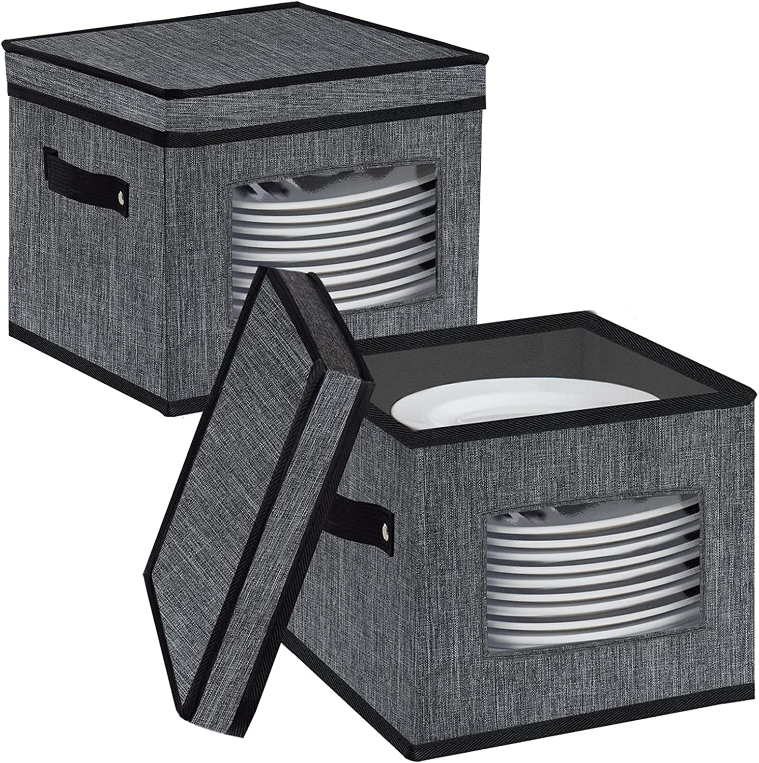 China Storage Containers With Lid and Handles, Dinnerware Storage Box