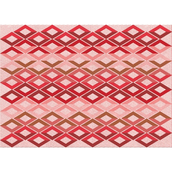 Ahgly Company Machine Washable Indoor Rectangle Transitional Pink Area Rugs, 5' x 8'