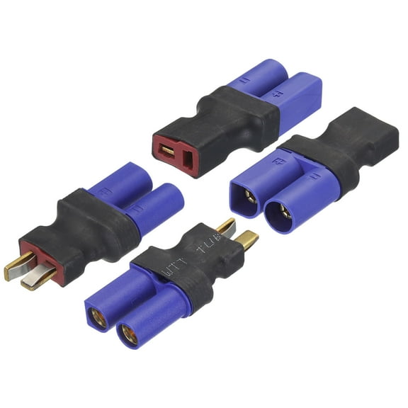 1 Pair T-Plug Male to EC5 Female 1 Pair T-Plug Female to EC5 Male Connector Adapter RC, RC LiPo Battery Converter