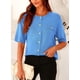 thumbnail image 3 of Camisa de Mujer con Botones PRETTYGARDEN Azul Talla Large, 3 of 8