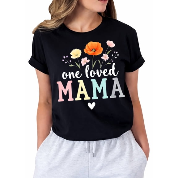 Cute Mom Graphic T-Shirt for Women, Casual Short Sleeve Crew Neck Tee