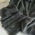 thumbnail image 6 of Wipya Versatile Soft Cotton Scarf with Fringed Edges for Women Linen Style Shawl for Travel and Everyday Wear Dark Gray, 6 of 6