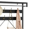 thumbnail image 2 of EDTara Industrial Coat Rack Shoe Bench 72" Hall Tree Shoe Rack for Entryway Large Storage Shelf and Removable Hooks Metal Frame, 2 of 9