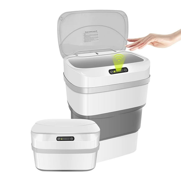 Touchless Sensor Trash Can, 17L Smart Trash Can with Lid, 0.3s Fast Motion Sensor Automatic Garbage Can for Kitchen, Bedroom, Bathroom