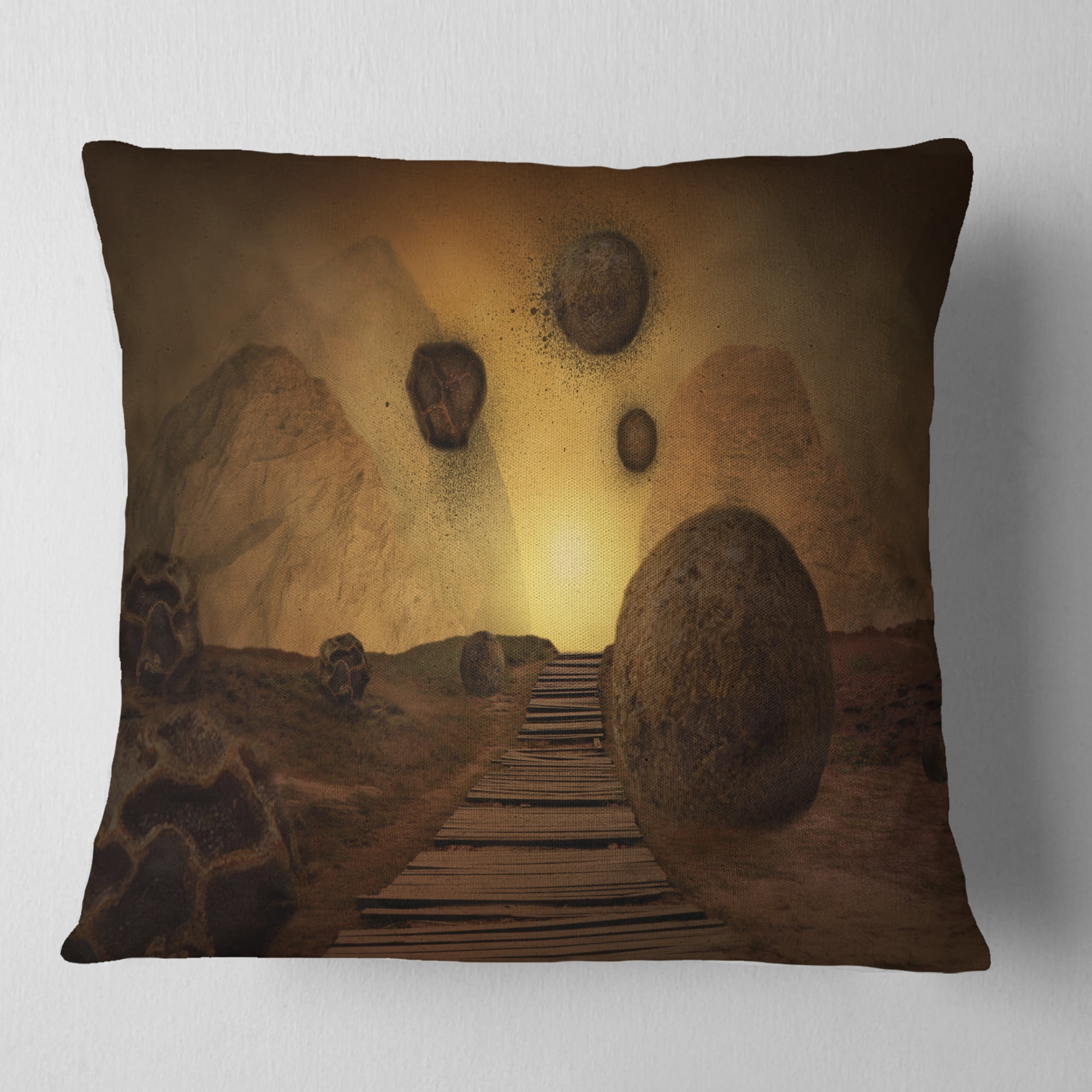 Designart Stones From Space - Abstract Throw Pillow - 18x18