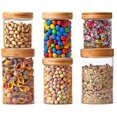 thumbnail image 1 of Juego de 6 frascos de almacenamiento de vidrio herméticos, 1360ml + 900ml + 600ml, frascos de almacenamiento de comida 11 Afortunado Sencillez, 1 of 5