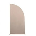 thumbnail image 3 of BalsaCircle 7x3 feet Nude Matte Fitted Spandex Half Moon Wedding Arch Backdrop Stand Cover Party Events Decorations, 3 of 8