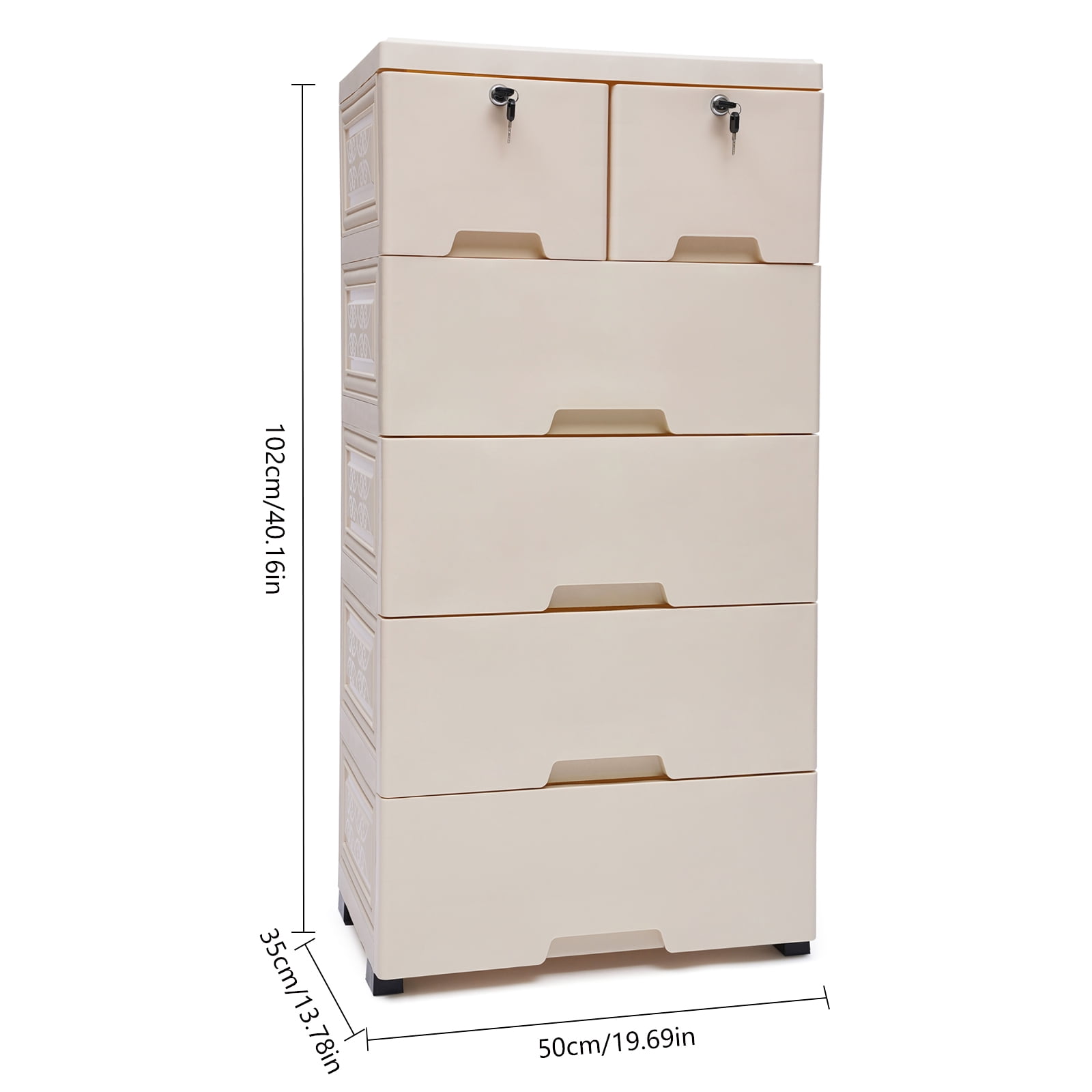 YIYIBYUS Plastic Drawer Dresser Storage Cabinet with 6 Drawers Sturdy  Closet Cabinet Organizer Unit with Wheel Kids Baby Tall Dresser for Clothes