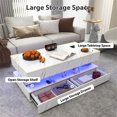 thumbnail image 3 of Planntonneo Modern Smart Led Coffee Table, Center Tea Cocktail Table with Wireless Charging and Speaker for Living Room, White, 3 of 7