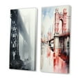 thumbnail image 3 of Designart "Bridge Shrouded in Fog I" Bridges Wall Art Set Of 2 - Grey Architecture Canvas Set For Living Room Decor, 3 of 7