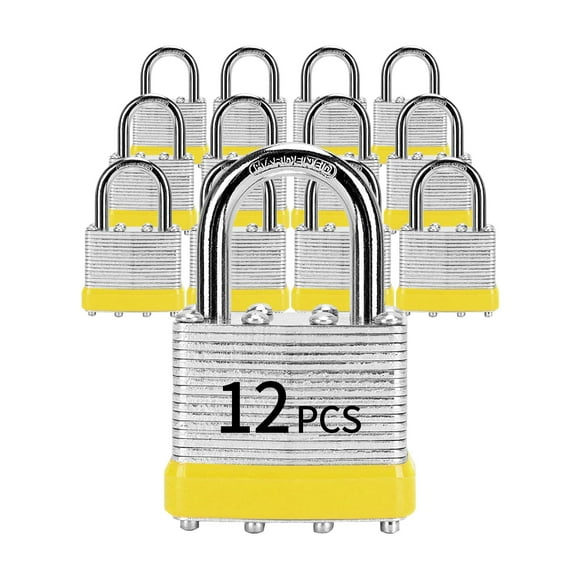 Candados con la misma llave Lqyn 12 piezas Candado con llave laminado (1-9/16"" 40 mm) Cerraduras con llaves iguales Grillete normal para casilleros de almacenamiento Pestillo para cajas de herramient