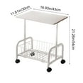 thumbnail image 2 of Mobile Rolling Cart Side Table with Mesh Shelves Living Room Storage Nightstand Coffee Table Compact Furniture 21.26x16.93x11.81in(White), 2 of 8