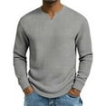 thumbnail image 5 of Kakii Men’s Waffle Henley Shirts, Long Sleeve Button Tops Casual Basic T-Shirts Lightweight Knit Pullover, 5 of 6
