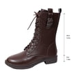 thumbnail image 7 of JUSLIO Winter Boots for Women,Side Zip Round Toe Lace Up Mid Calf Boots Platform Comfortable Versatile Mid Heel Boots, 7 of 7