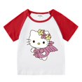 thumbnail image 3 of Traje deportivo informal de Hello Kitty, novedad de verano, pantalones calientes de dibujos animados para niñas, traje superior cómodo de algodón de dos piezas de manga corta para bebé, 3 of 5