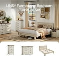 thumbnail image 3 of Linsy Home Nightstand for Bedroom with Charging Station, Farmhouse End Tables for Living Room with Drawer, Beige, 3 of 7