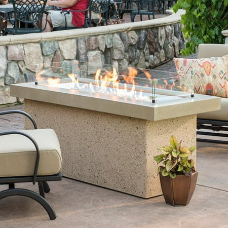 Outdoor GreatRoom Key Largo Fire Pit Table with Optional Glass Guard