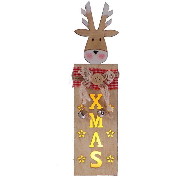 Adornos de Navidad con luz, Navidad, Papá Noel, muñeco de nieve, Reno, centros de mesa de luz nocturna de madera, adorno de escritorio para decoración navideña para el hogar Fokelyi ZYY-2591