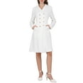 thumbnail image 2 of INSPIRE CHIC Women's Tweed Blazer Dress Collared Double Breasted A-Line Formal Work Dresses XL White, 2 of 5