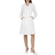 thumbnail image 2 of Vestido Blazer de Tweed para Mujer INSPIRE CHIC con Cuello, Doble Botonadura, Corte A, Vestidos Formales de Trabajo XL Blanco, 2 of 5