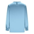 thumbnail image 4 of Olyvenn Women Satin Silk Tops,Business Casual Blouse,Dressy Work Long Sleeve Shirts Office Outfits Spring 2026 Blue XXL, 4 of 8