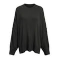 thumbnail image 5 of Pullover Sweaters for Women 2025 Long Sleeve Crewneck Oversized Side Slit Plain Knitted Sweater Tops Fall Winter Outfits, 5 of 6