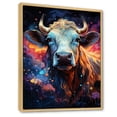 thumbnail image 2 of Designart "Enchanted Fantasy Cow In Otherworldly Lands II" Animals Cow Floater Framed Canvas Art Print, 2 of 5