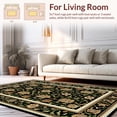 thumbnail image 2 of ODIKA 5'x7' Machine Washable Non-Slip Area Rug, Hallway With Sophisticated Vine Scrollwork High Traffic Rug, Black, 203000, 2 of 7