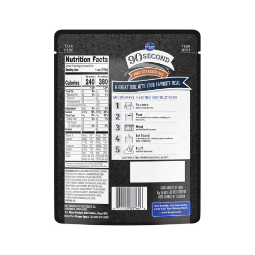 Kroger 90 Second Roasted Chicken Rice Microwavable 6 Pack 8.8 oz