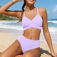 thumbnail image 5 of Purcolt Girls High Waisted Bikini Sets Two Piece Swimwear Front Criss Cross Tummy Control Swimsuit Bathing Suit for Girl 5-16Y, 5 of 9