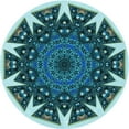 thumbnail image 1 of Ahgly Company Machine Washable Indoor Square Transitional Medium Teal Green Area Rugs, 3' Square, 1 of 7